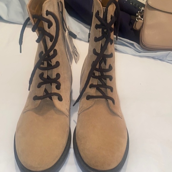Zara Woman Suede Lace-up Boots in tan size 40/ 9us.new with tags - Picture 3 of 10